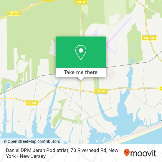 Mapa de Daniel DPM Jeran Podiatrist, 70 Riverhead Rd