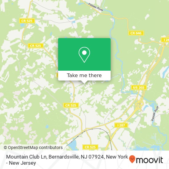 Mapa de Mountain Club Ln, Bernardsville, NJ 07924