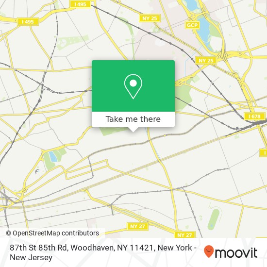 Mapa de 87th St 85th Rd, Woodhaven, NY 11421