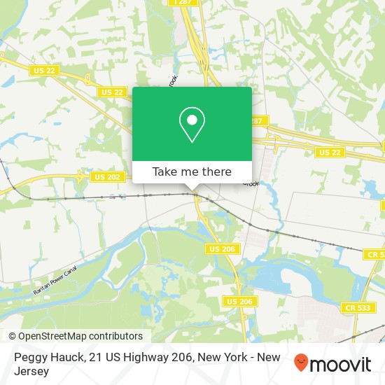 Mapa de Peggy Hauck, 21 US Highway 206