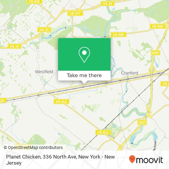Mapa de Planet Chicken, 336 North Ave