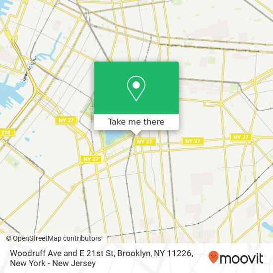 Mapa de Woodruff Ave and E 21st St, Brooklyn, NY 11226