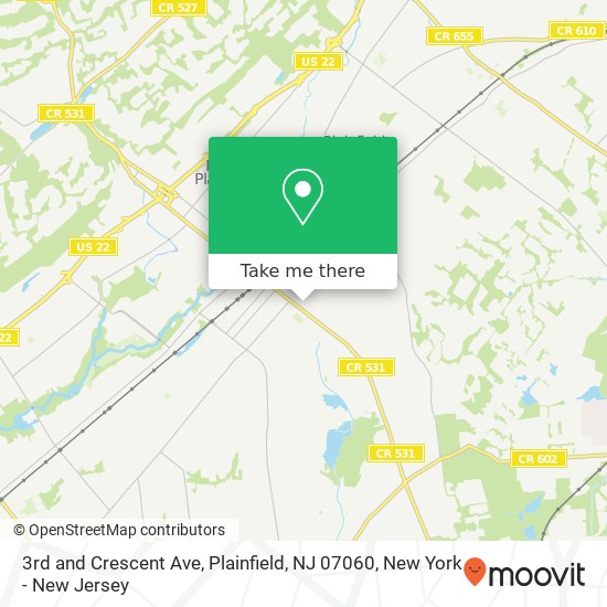 3rd and Crescent Ave, Plainfield, NJ 07060 map