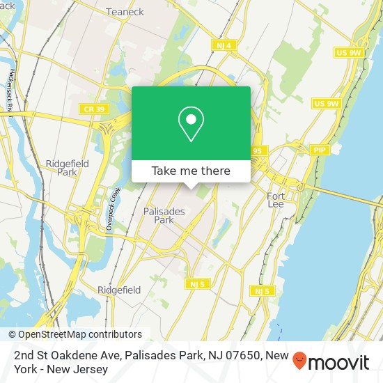 2nd St Oakdene Ave, Palisades Park, NJ 07650 map