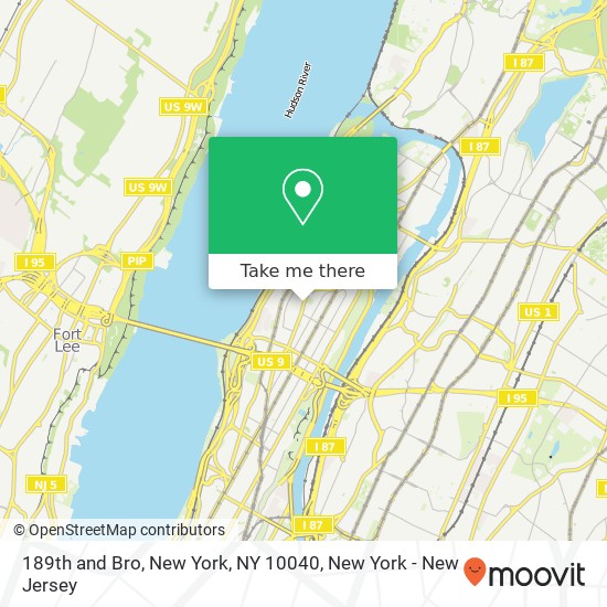 Mapa de 189th and Bro, New York, NY 10040