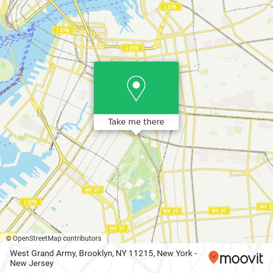 Mapa de West Grand Army, Brooklyn, NY 11215