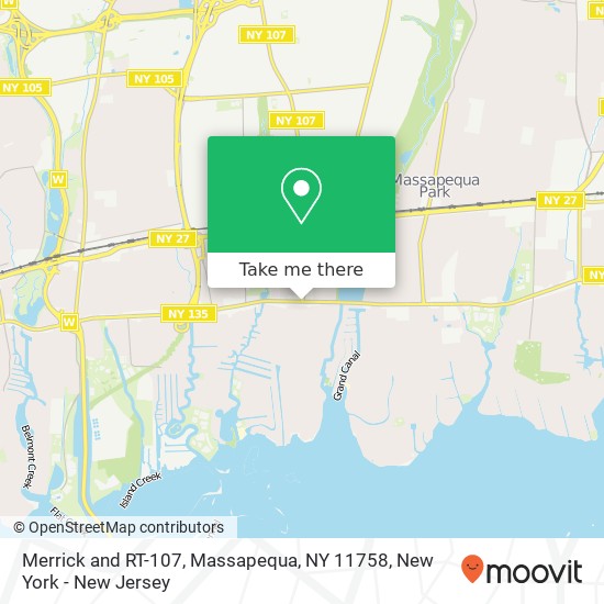 Mapa de Merrick and RT-107, Massapequa, NY 11758