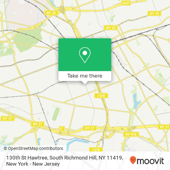 Mapa de 130th St Hawtree, South Richmond Hill, NY 11419