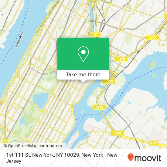 Mapa de 1st 111 St, New York, NY 10029