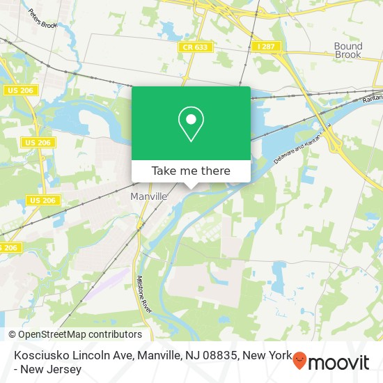 Mapa de Kosciusko Lincoln Ave, Manville, NJ 08835