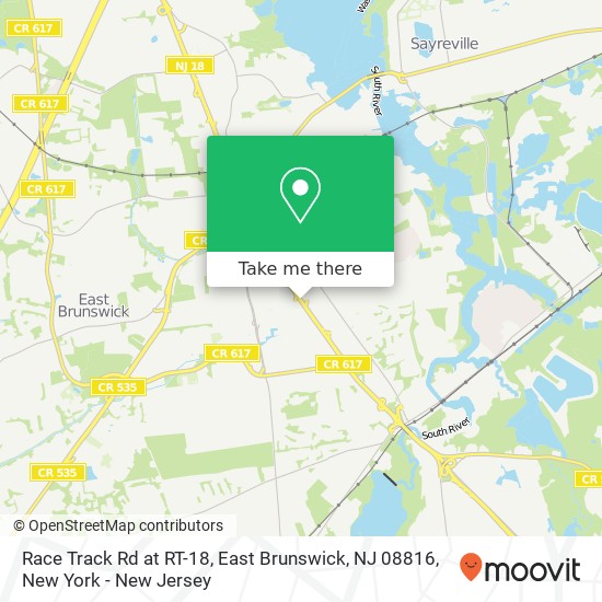 Mapa de Race Track Rd at RT-18, East Brunswick, NJ 08816