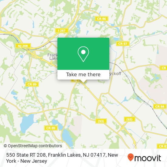 Mapa de 550 State RT 208, Franklin Lakes, NJ 07417