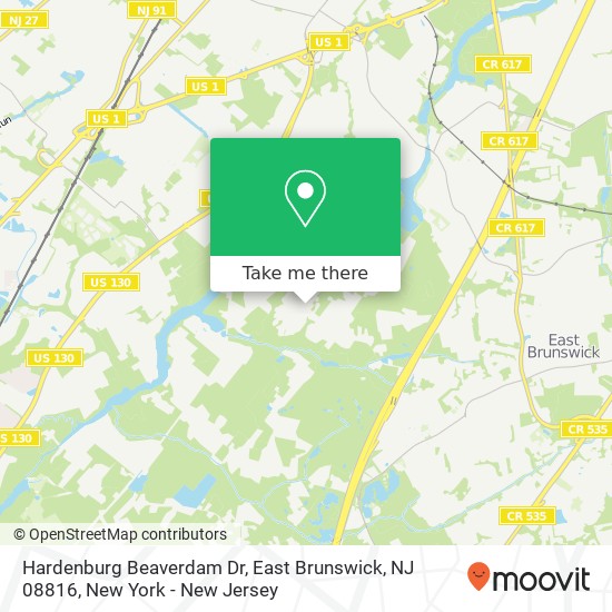 Hardenburg Beaverdam Dr, East Brunswick, NJ 08816 map