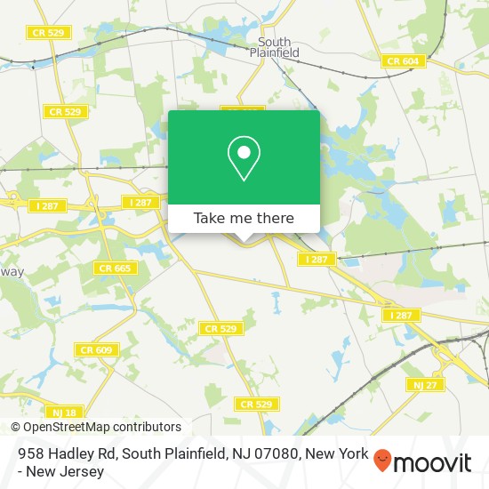 958 Hadley Rd, South Plainfield, NJ 07080 map