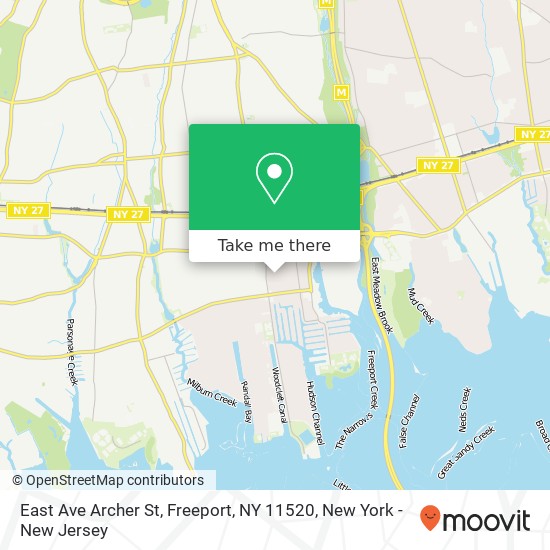 Mapa de East Ave Archer St, Freeport, NY 11520