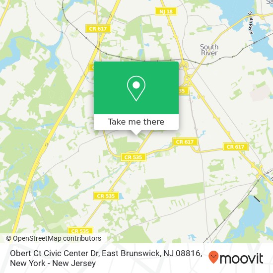 Mapa de Obert Ct Civic Center Dr, East Brunswick, NJ 08816