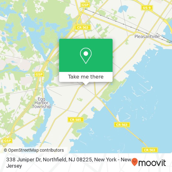 Mapa de 338 Juniper Dr, Northfield, NJ 08225