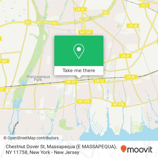 Mapa de Chestnut Dover St, Massapequa (E MASSAPEQUA), NY 11758