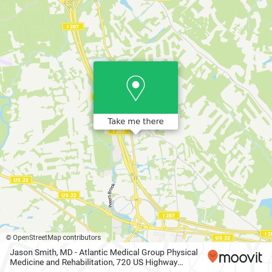 Mapa de Jason Smith, MD - Atlantic Medical Group Physical Medicine and Rehabilitation, 720 US Highway 202 / 206