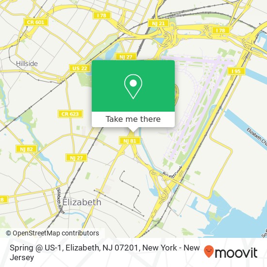 Spring @ US-1, Elizabeth, NJ 07201 map