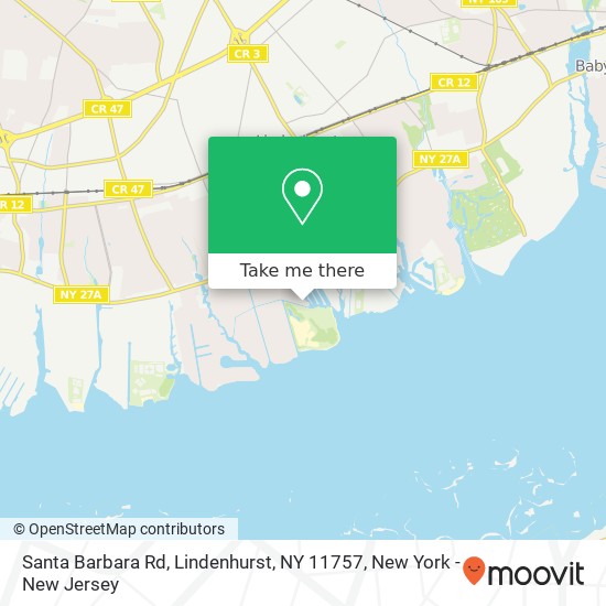 Mapa de Santa Barbara Rd, Lindenhurst, NY 11757