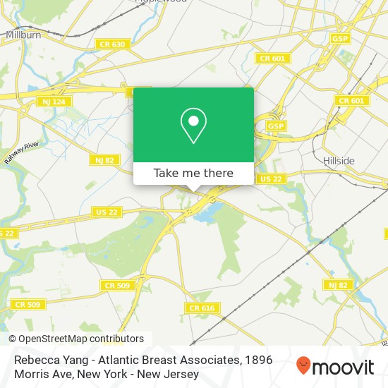 Mapa de Rebecca Yang - Atlantic Breast Associates, 1896 Morris Ave