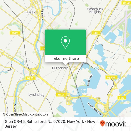Mapa de Glen CR-45, Rutherford, NJ 07070