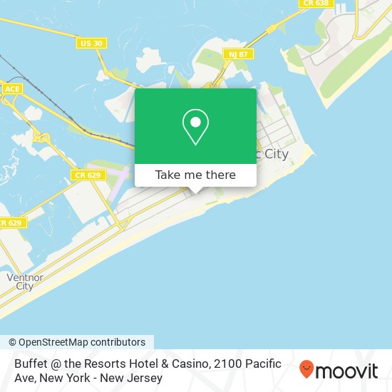 Buffet @ the Resorts Hotel & Casino, 2100 Pacific Ave map