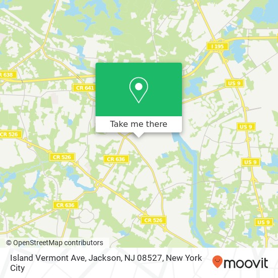 Mapa de Island Vermont Ave, Jackson, NJ 08527