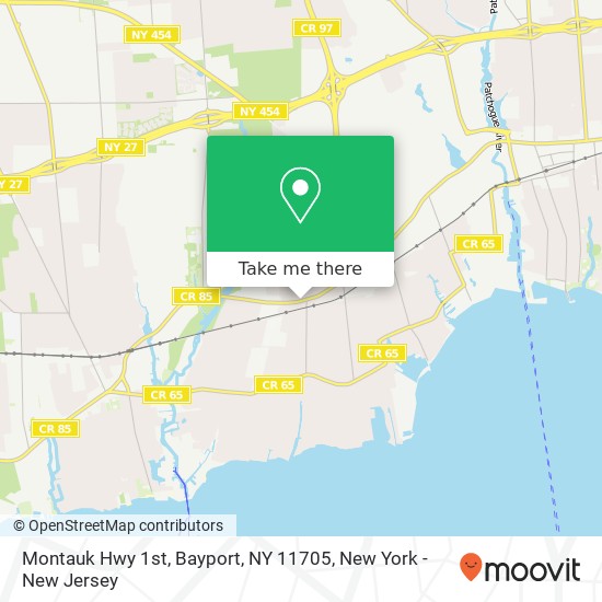 Mapa de Montauk Hwy 1st, Bayport, NY 11705