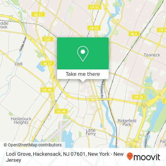 Mapa de Lodi Grove, Hackensack, NJ 07601