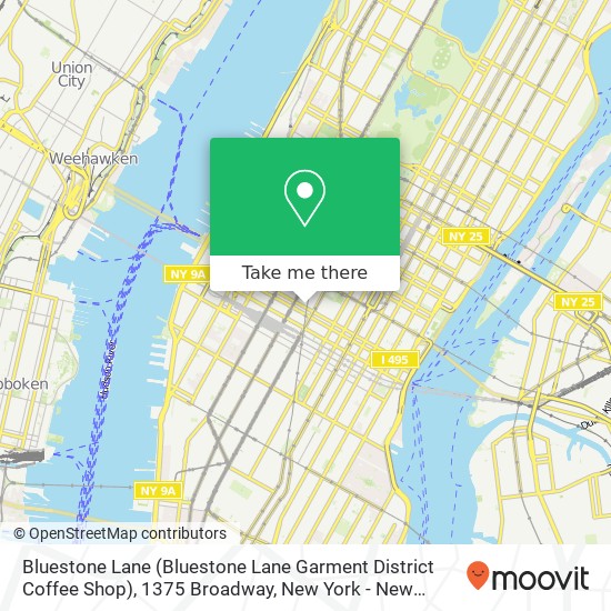 Mapa de Bluestone Lane (Bluestone Lane Garment District Coffee Shop), 1375 Broadway