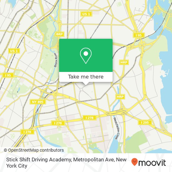Stick Shift Driving Academy, Metropolitan Ave map