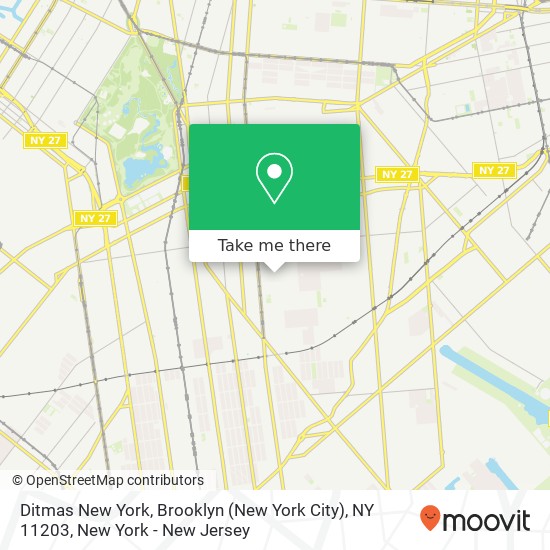 Ditmas New York, Brooklyn (New York City), NY 11203 map