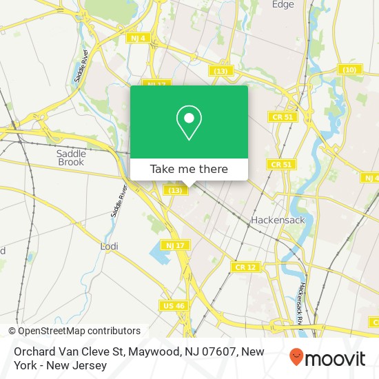 Mapa de Orchard Van Cleve St, Maywood, NJ 07607