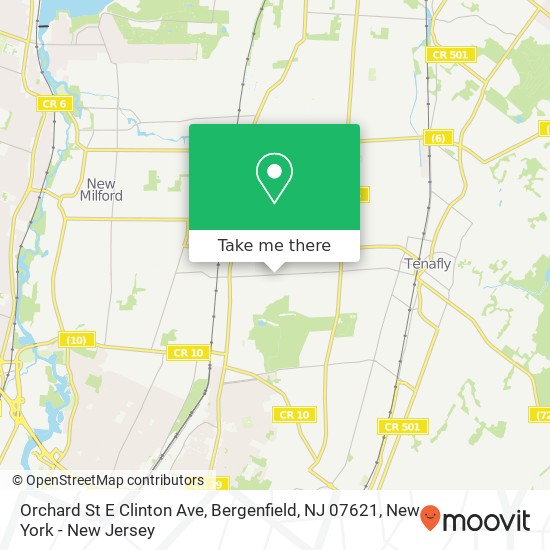 Mapa de Orchard St E Clinton Ave, Bergenfield, NJ 07621