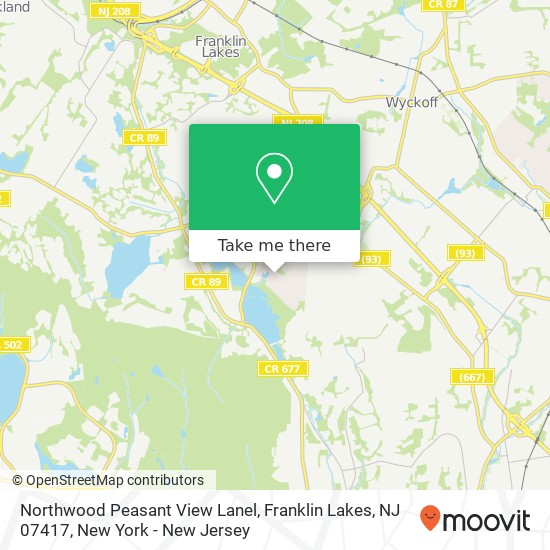 Mapa de Northwood Peasant View Lanel, Franklin Lakes, NJ 07417
