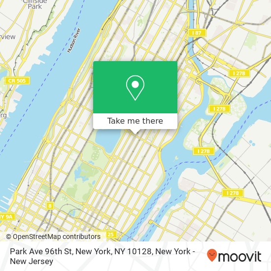 Mapa de Park Ave 96th St, New York, NY 10128