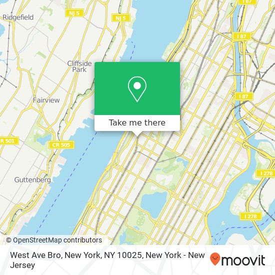 West Ave Bro, New York, NY 10025 map