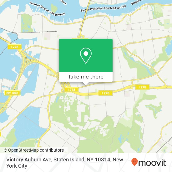 Mapa de Victory Auburn Ave, Staten Island, NY 10314