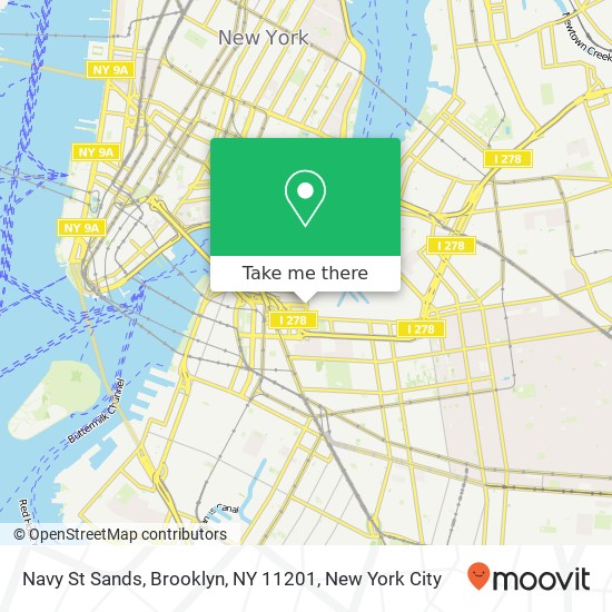 Mapa de Navy St Sands, Brooklyn, NY 11201