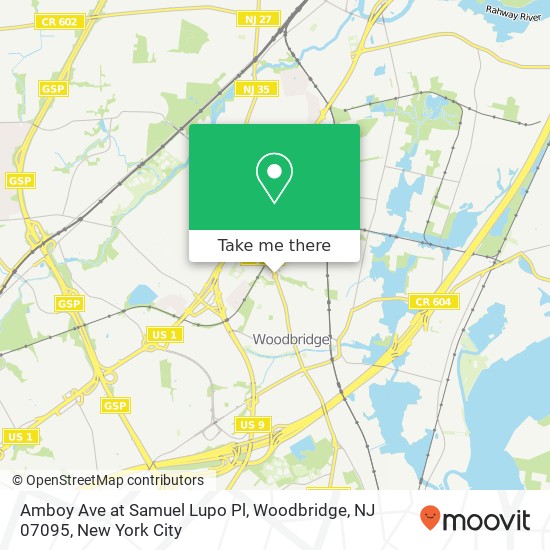 Mapa de Amboy Ave at Samuel Lupo Pl, Woodbridge, NJ 07095