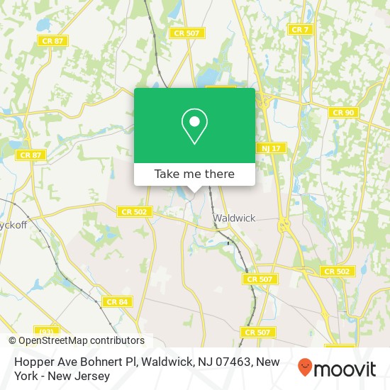 Mapa de Hopper Ave Bohnert Pl, Waldwick, NJ 07463