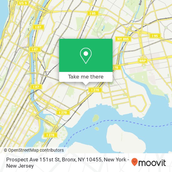 Mapa de Prospect Ave 151st St, Bronx, NY 10455