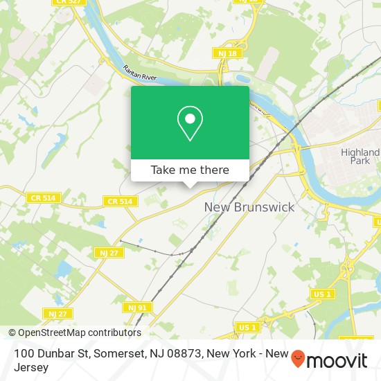 Mapa de 100 Dunbar St, Somerset, NJ 08873
