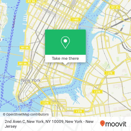 2nd Aven C, New York, NY 10009 map