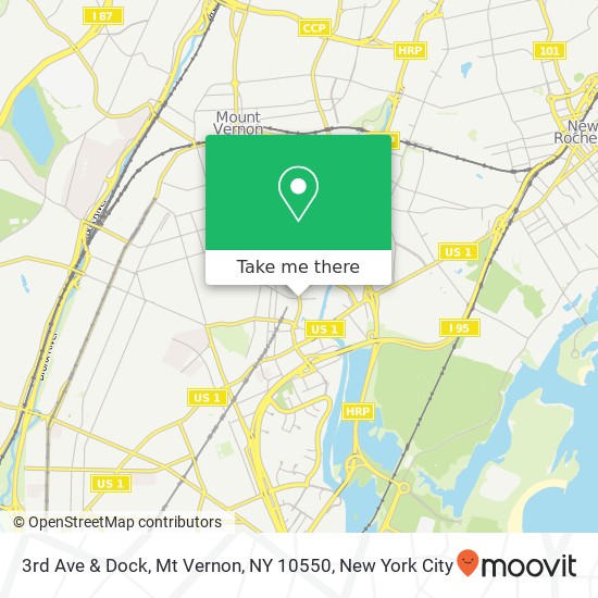 Mapa de 3rd Ave & Dock, Mt Vernon, NY 10550