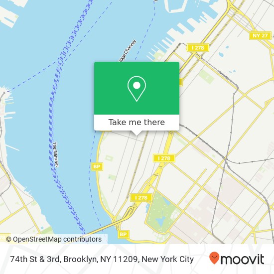 74th St & 3rd, Brooklyn, NY 11209 map