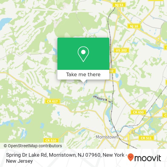 Mapa de Spring Dr Lake Rd, Morristown, NJ 07960