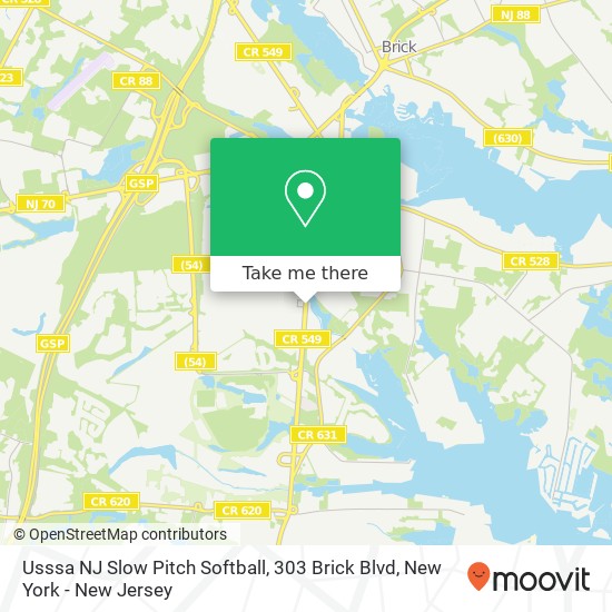 Usssa NJ Slow Pitch Softball, 303 Brick Blvd map